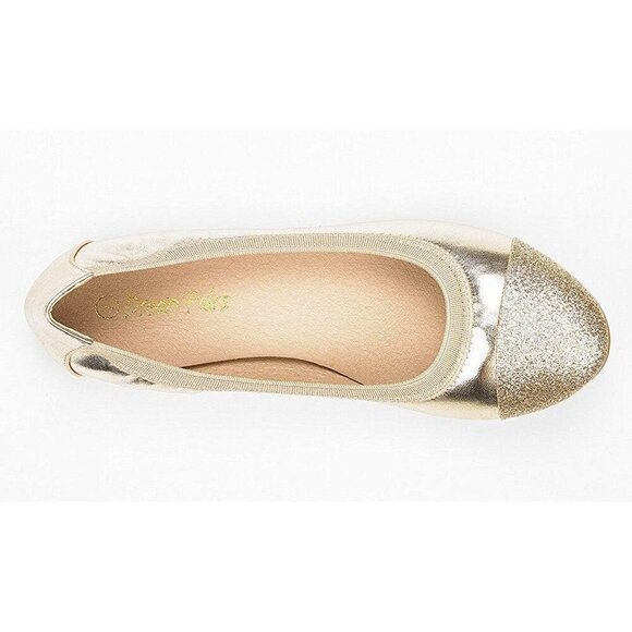 Dream Pairs Women Flex-gold Faux Leather Flexible Stretch Ballerina Flats Shoes - Picture 4 of 7